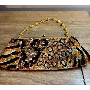 MAX MAYER SEQUINED PURSE Animal Pattern